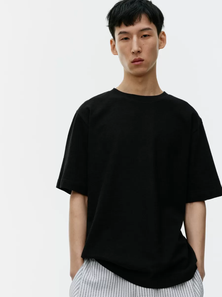 Online ARKET Bouclé Jersey T-Shirt Black