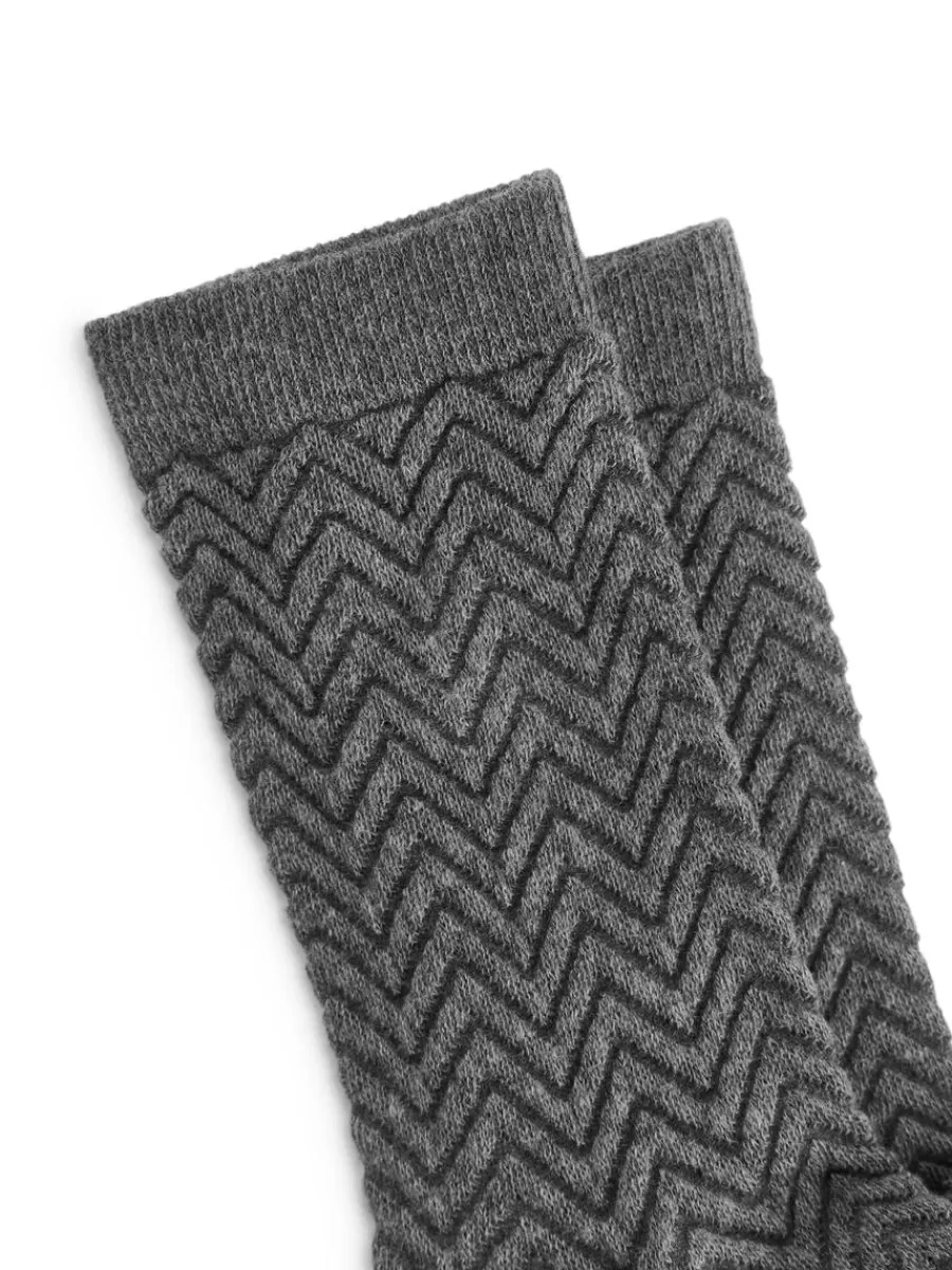 Best ARKET Cotton Chevron Socks Dark Grey
