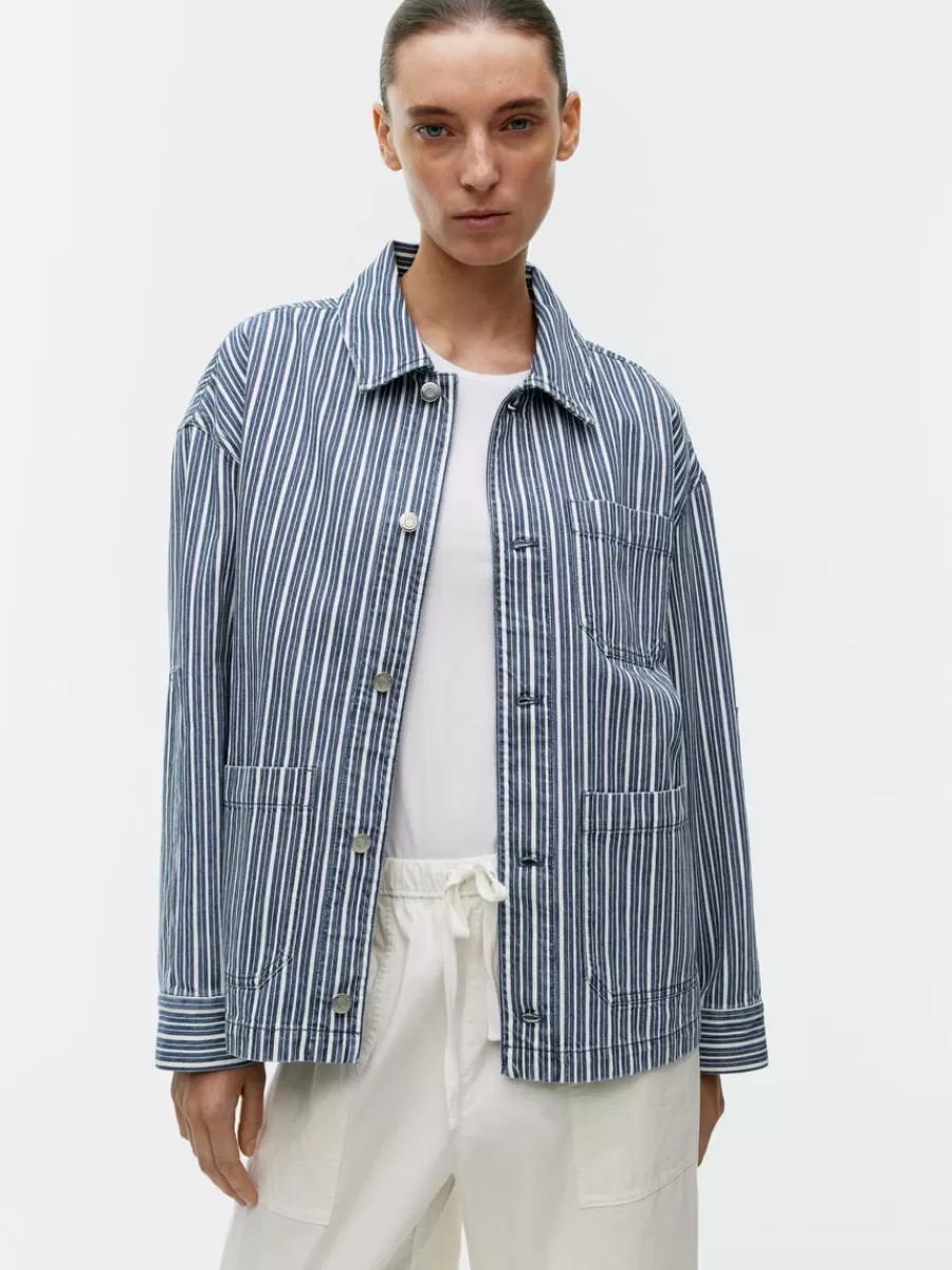 Outlet ARKET Cotton Jacket Blue/White