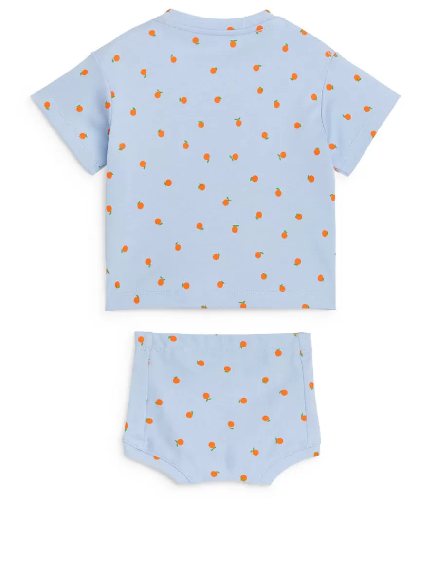 Fashion ARKET Cotton Set Light Blue/Oranges