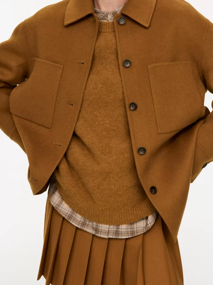 Best Sale ARKET Double-Face Wool-Blend Shirt Mustard
