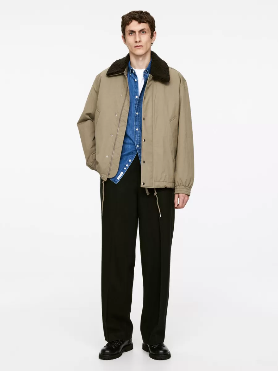 New ARKET Faux-Fur Collar Jacket Mole