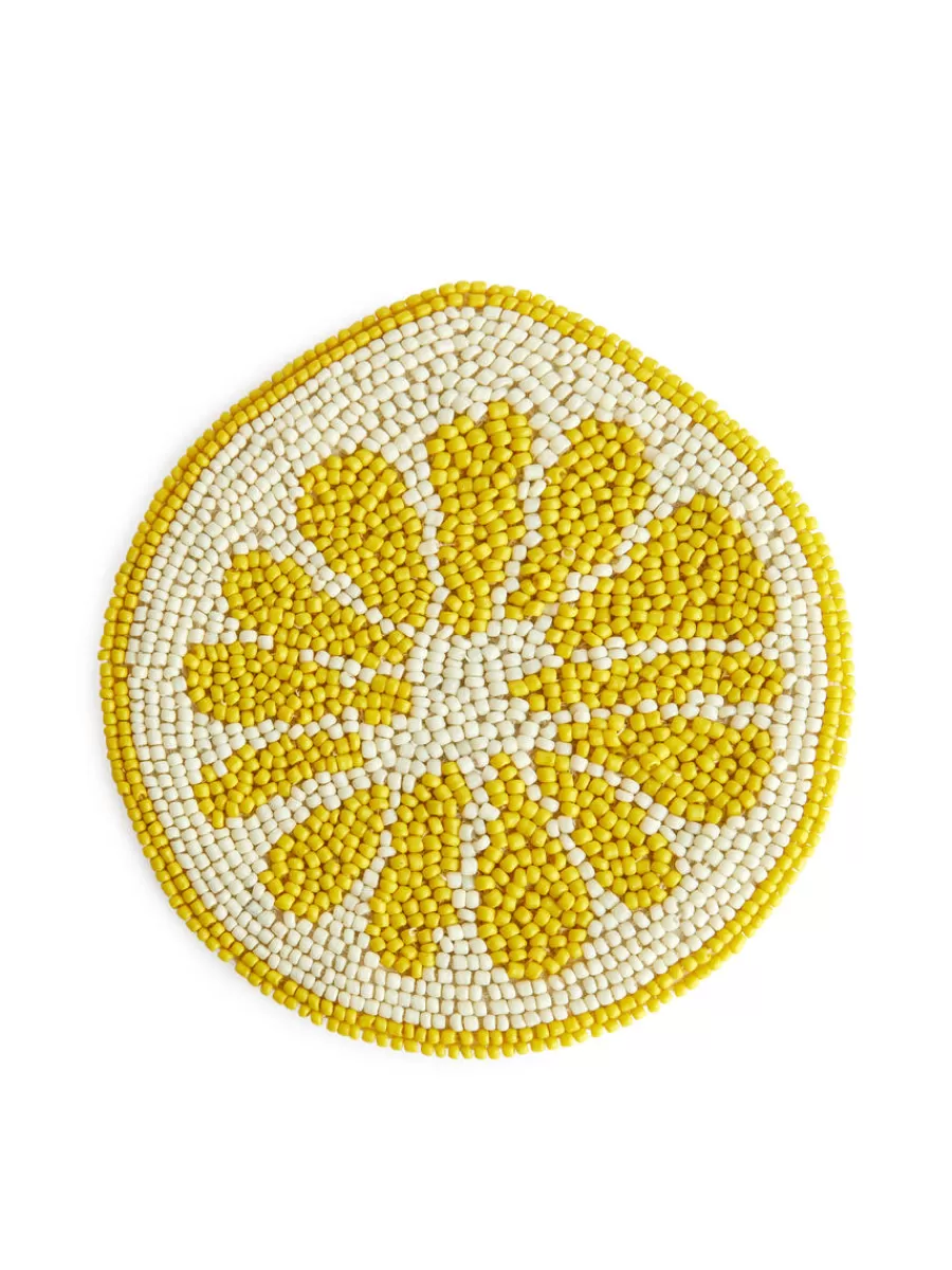 Fashion ARKET Glass Bead Coaster Yellow