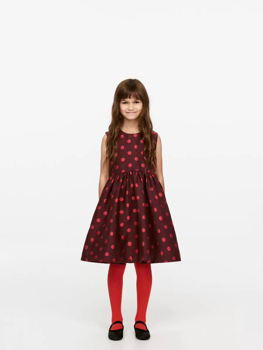 New ARKET Jacquard Dress Burgundy