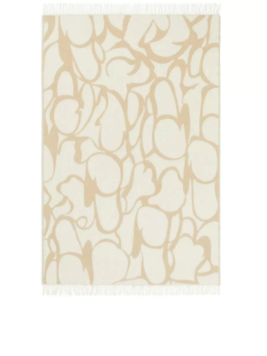 New ARKET Klippan Wool Blanket White/Beige