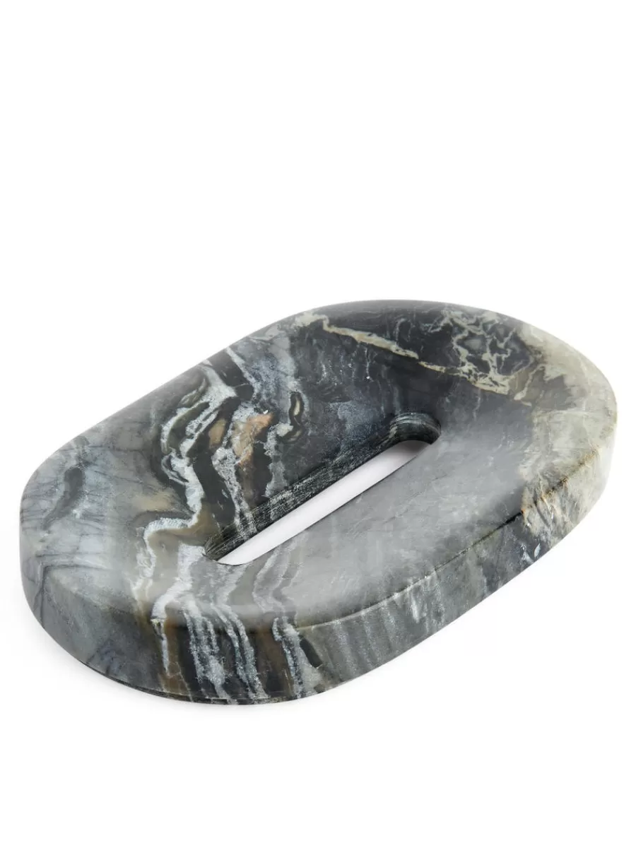 Cheap ARKET Marble Soap Dish Grey Melange