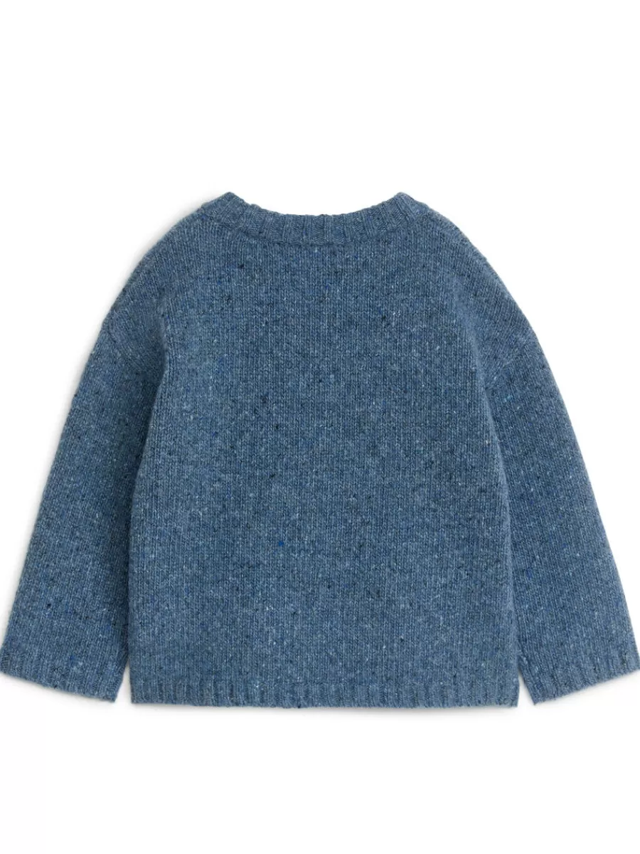 Cheap ARKET Neps Wool-Blend Jumper Blue