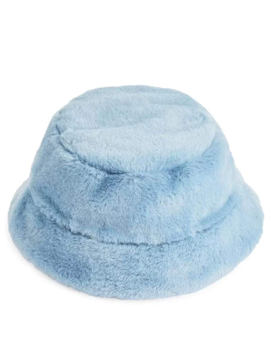 New ARKET Pile Bucket Hat Light Blue