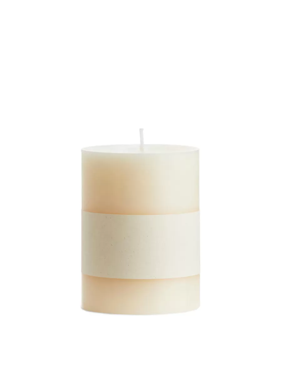 Outlet ARKET Pillar Candle 10 Cm Off White