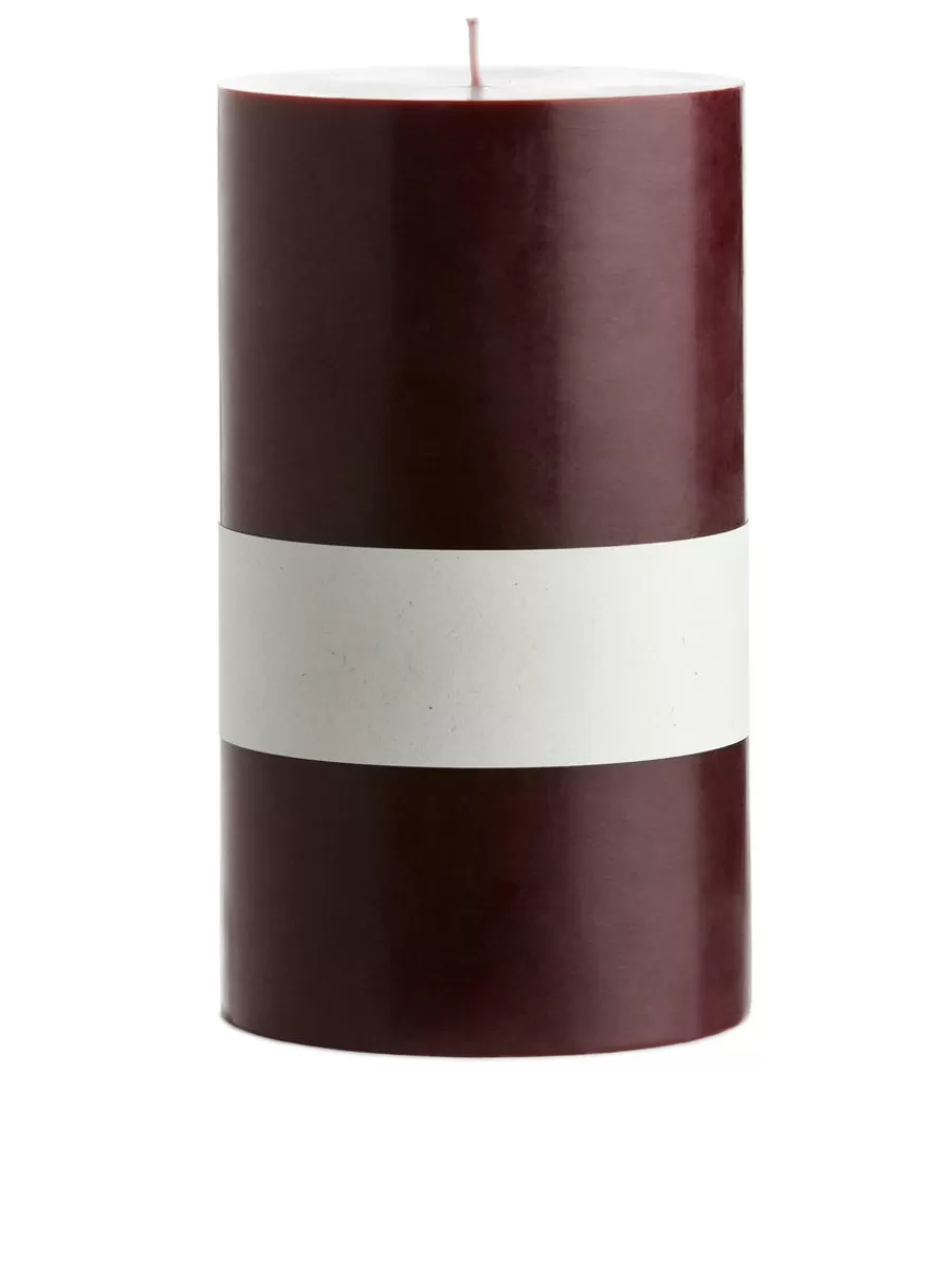 Flash Sale ARKET Pillar Candle 17.5 Cm Burgundy