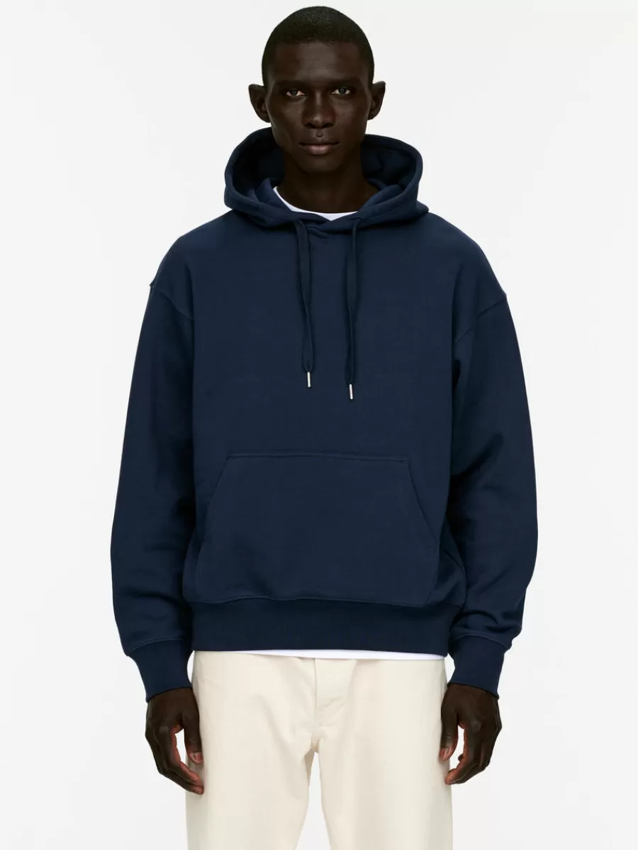 Shop ARKET Relaxed Hoodie Dark Blue
