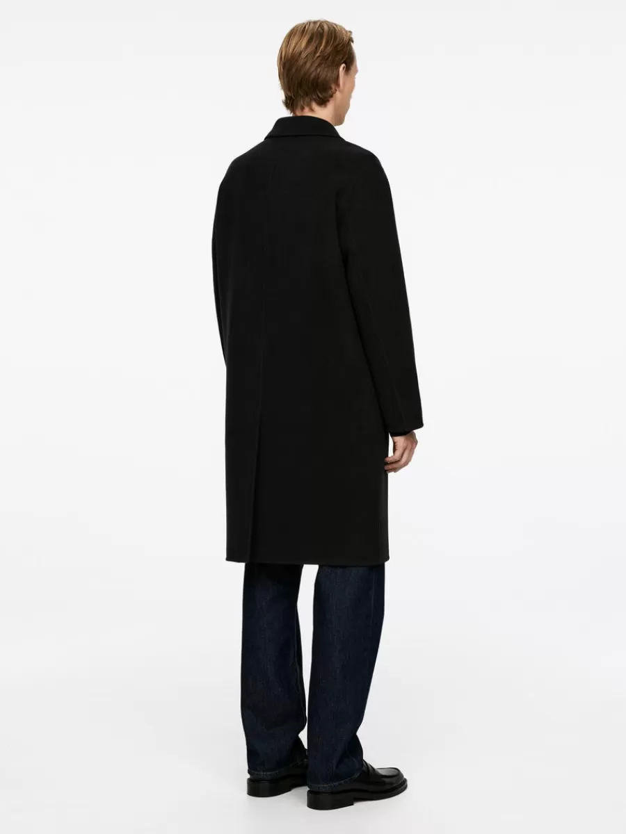 New ARKET Relaxed Wool Topcoat Black