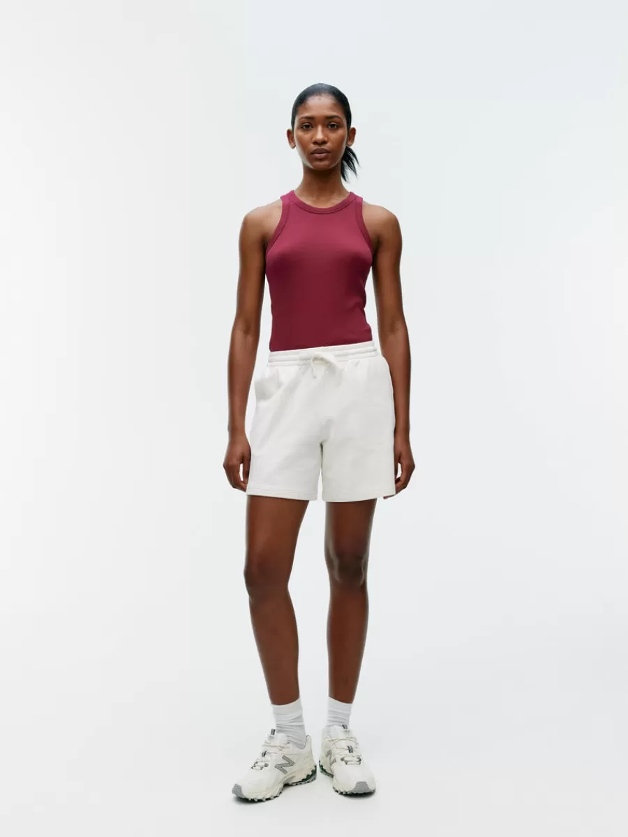 Cheap ARKET Rib Racer Tank Top Dark Red