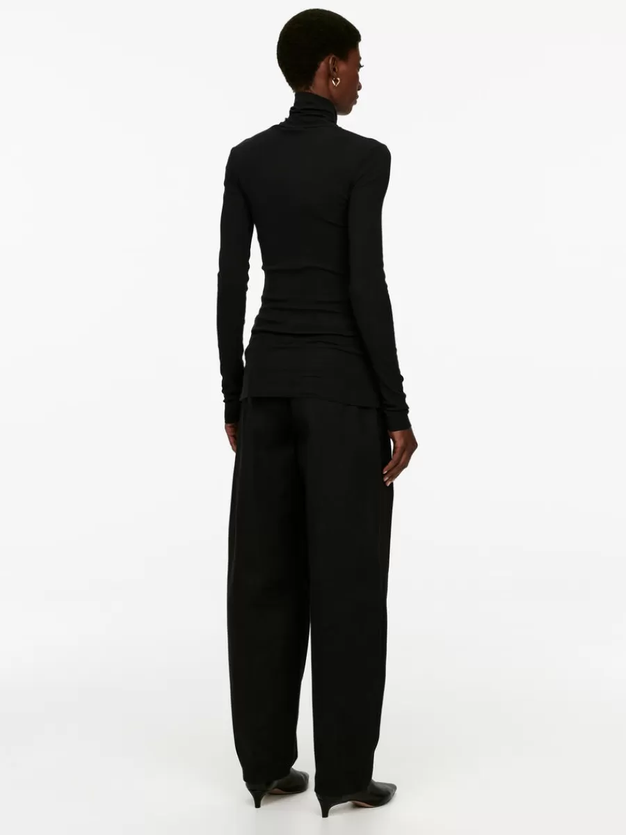 Best Sale ARKET Roll-Neck Cotton Top Black