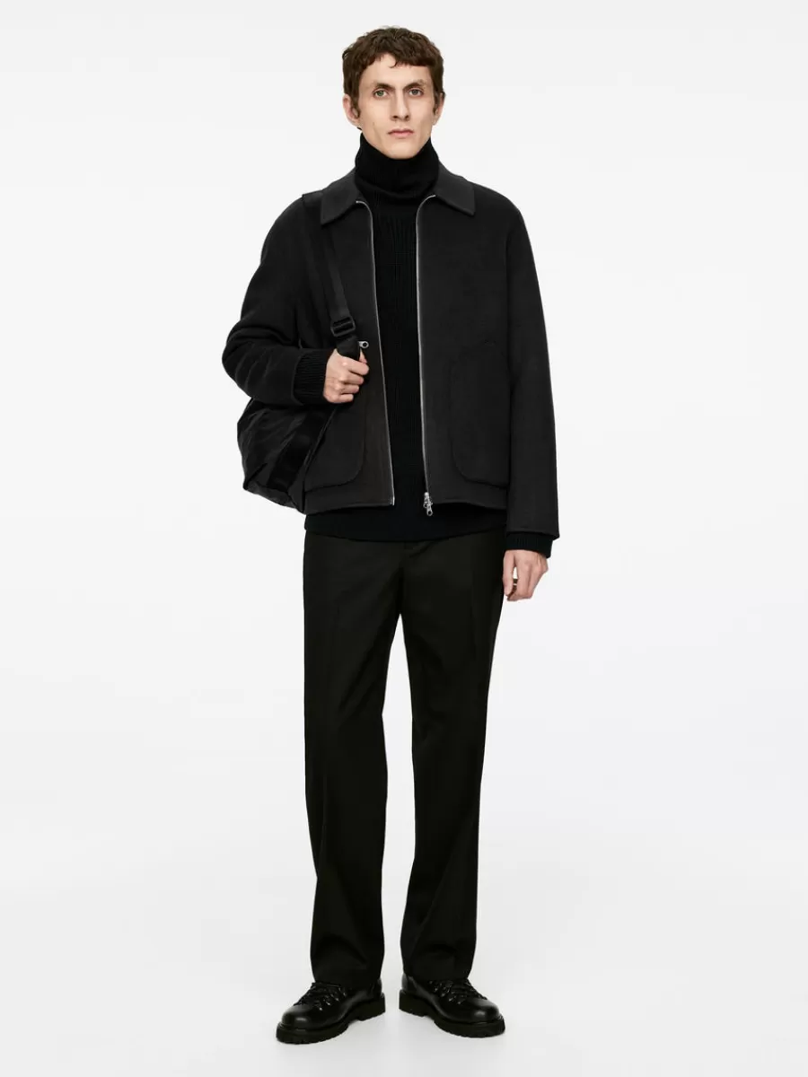 Hot ARKET Short Double-Face Wool Jacket Black