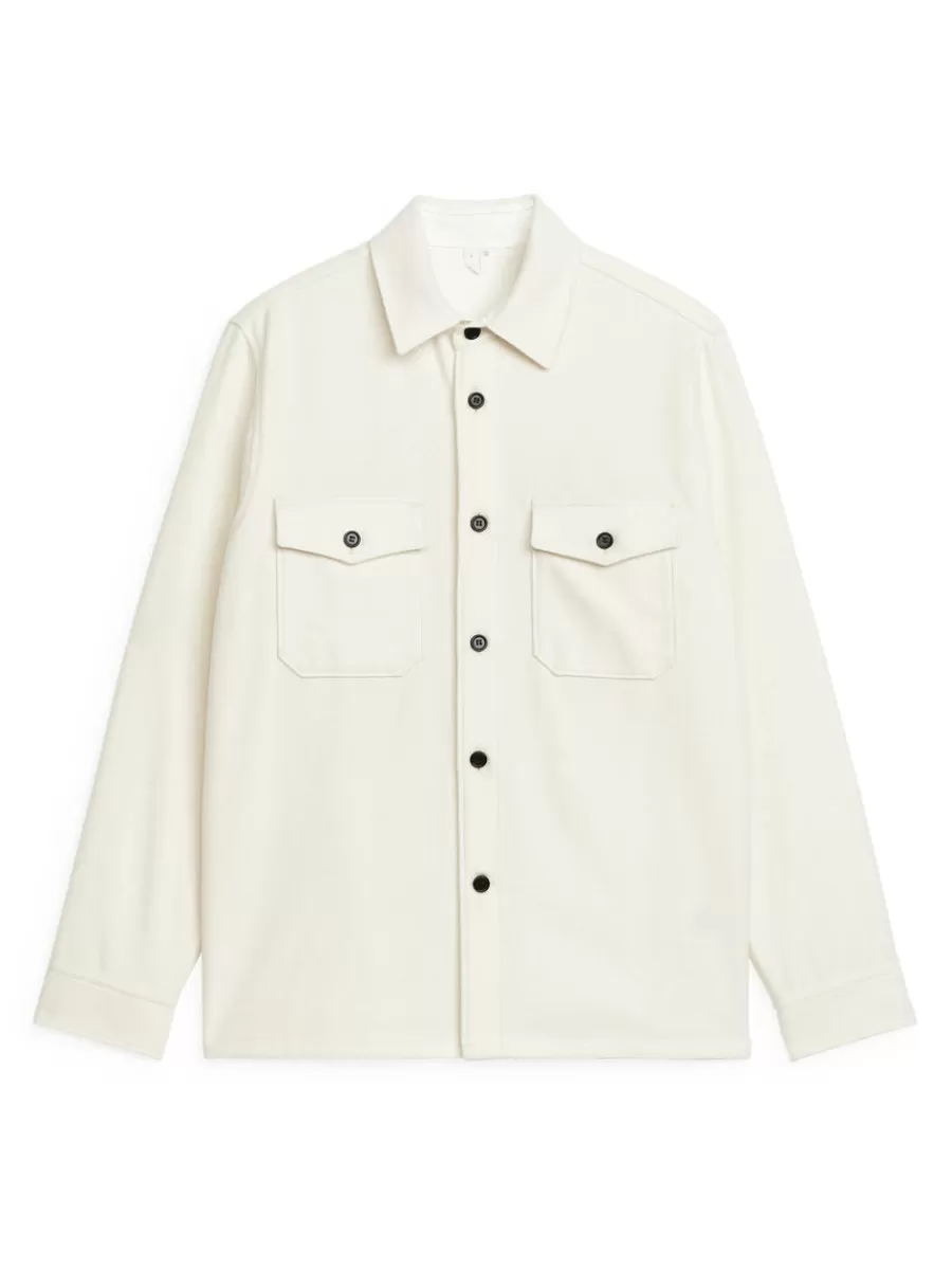 Online ARKET Wool Overshirt Off White